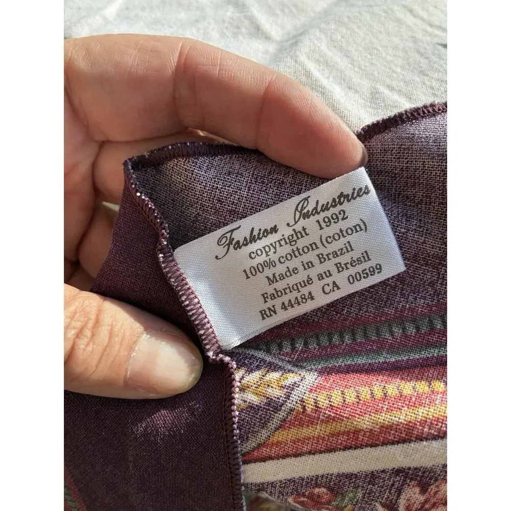 Vintage 1992 Fashion Industries Round Table Cloth 65